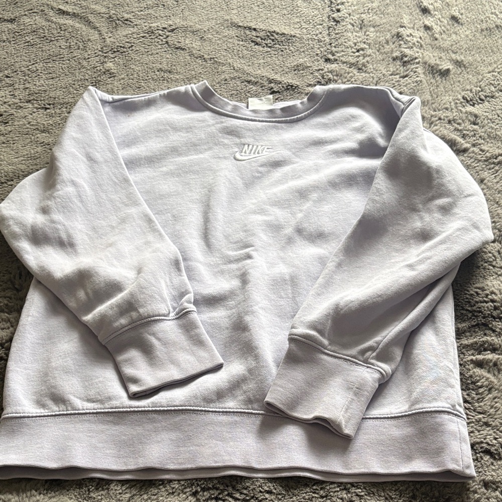 Nike Light Gray Logo Crewneck Sweatshirt